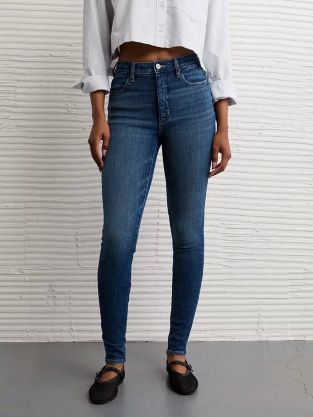 American Eagle Outfitters Super Hig- Rise Skinny Jeggings Denim Stretch 6 Short